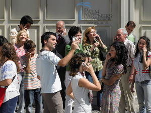 Smartphone Sidewalk Indicates Cellphone Addiction